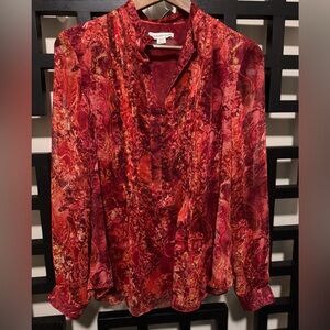 Coldwater Creek Vibrant Red Blouse